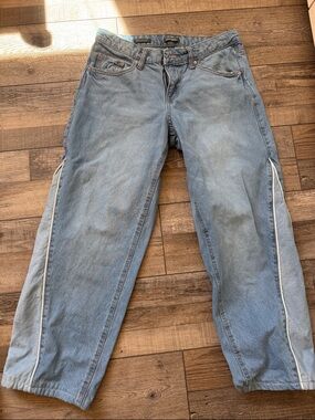 wild fable Light Blue Boyfriend Jeans with Side Stripe